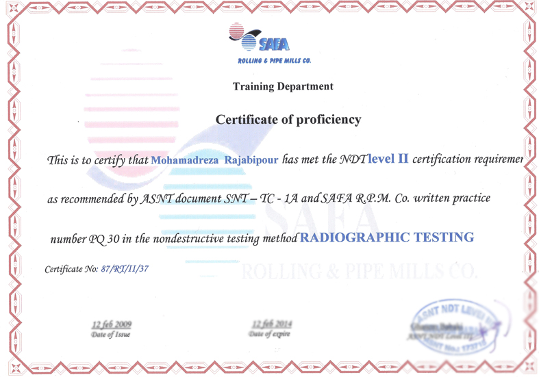 تاییدیه NDT