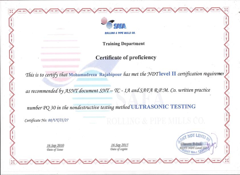 تاییدیه NDT